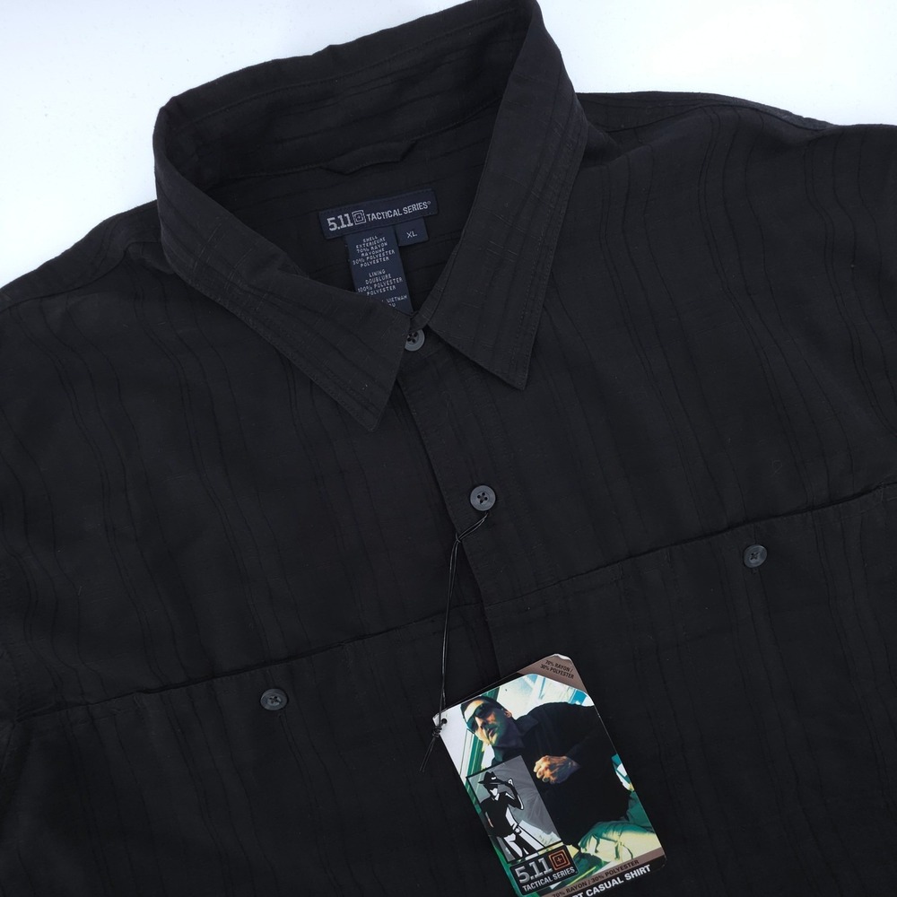 5.11 Tactical Series Covert Casual Shirt Black XL Short Sleeve Button Down NEW